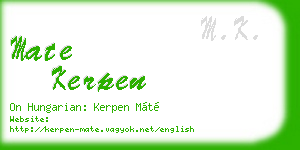 mate kerpen business card