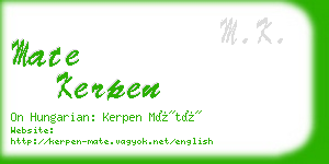 mate kerpen business card